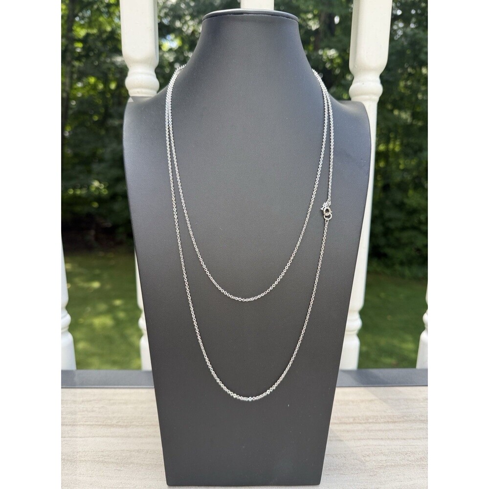 Vintage Crown Trifari silver Fine Rope Chain Necklace